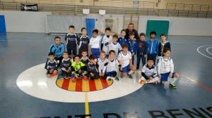 El Palau Sant Pere acoge 70 niños para celebrar la Jornada Comarcal de Fútbol Sala Prebenjamín en Benissa