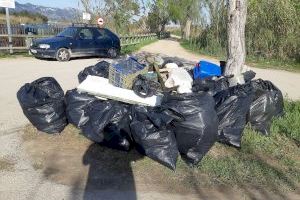 Voluntarios medioambientales retiran plásticos de l'Estany de Cullera