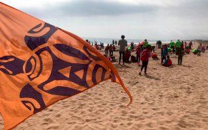 600 alumnos recogen los microplásticos de la playa de Tavernes de la Valldigna