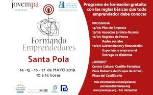 "Formant Emprenedors" torna a Santa Pola amb un programa gratuït sobretot el que un emprenedor ha de conéixer