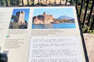 Patrimonio Histórico hace trabajos de mantenimiento del braille en los paneles de los monumentos de la Vila Joiosa