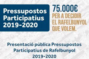 El Ayuntamiento de Rafelbunyol destina 75.000€ a su primera edición de Presupuestos Participativos