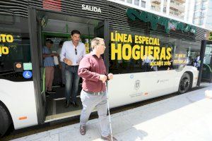 Cerca de nueve mil pasajeros pudieron disfrutar de las Hogueras Especiales en tres días y de forma gratuita con la Línea Especial del Autobús Urbano