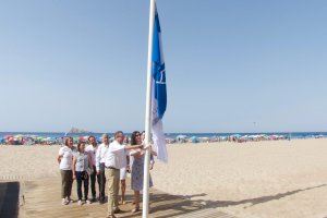 Benidorm luce ya en sus playas las nuevas banderas azules y Q de Calidad Turística