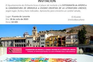 Orihuela celebra el jueves 18 de julio un evento de apoyo a su Candidatura como Ciudad Creativa de la Literatura UNESCO