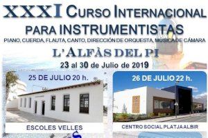 L’Alfàs acoge del 25 al 29 de julio cinco conciertos gratuitos con motivo del curso internacional de música