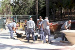 Un tramo del pasillo central del Parque l’Aigüera se cerrará tres días para aplicar un tratamiento al nuevo pavimento