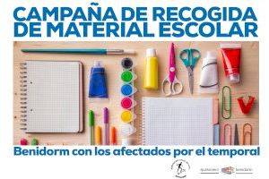 Benidorm centra la ayuda ciudadana a los afectados del temporal en el ámbito de la Educación