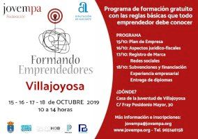 JOVEMPA organiza unas jornadas gratuitas de formación para jóvenes emprendedores en la Vila