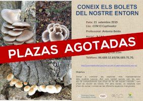 Plazas agotadas para el Curso “ConeixelsBolets del nostreEntorn” en el CEM