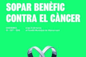 La tradicional Cena contra el Cáncer de Vilamarxant, el próximo 18 de octubre en el pabellón municipal