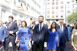 Pablo Casado hace campaña en Valencia el día de la Comunitat