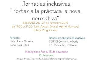 Benifaió acogerá las I Jornadas Inclusivas “Llevar a la práctica la nueva normativa”