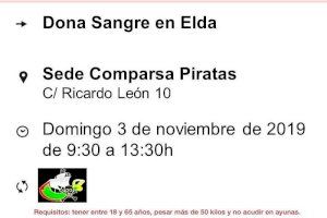 La Comparsa de Piratas de Elda organiza una donación de sangre el próximo domingo