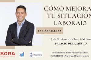 El Palacio de la Música de Torrevieja acogerá el 13 de noviembre la conferencia formativa de Fabián Villena "Cómo mejorar tu situación laboral"