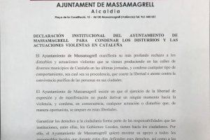 Massamagrell condena los disturbios y acciones violentas en Cataluña