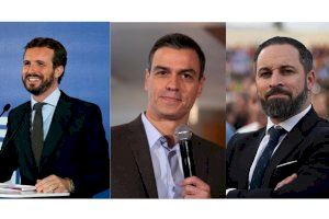 Triplet electoral: Sánchez, Abascal i Casado fan parada aquest dijous en la Comunitat