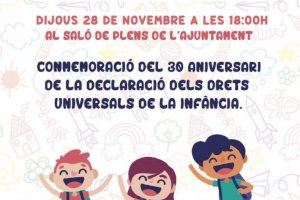 El Ayuntamiento de Sagunto realizará, el próximo jueves, el pleno de la Infancia para conmemorar los derechos del niño