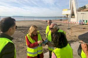 En marcha las obras de emergencia en la playa de la Albufereta para reparar los daños ocasionados por la DANA