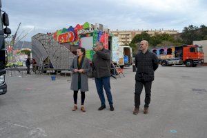 Comença el muntatge de la Fira d’Atraccions nadalenca de la Vall d’Uixó