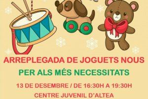 La regidoria de juventud de Altea organiza una recogida solidaria de juguetes