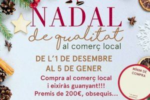 El Ayuntamiento de Benifaió impulsa las ventas navideñas en el comercio local con la campaña  “Un Nadal de qualitat al comerç local”