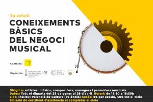 El Institut Valencià de Cultura organiza la tercera edición de ‘Conocimientos básicos del negocio musical’