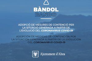 La Junta de Govern Local de l’Ajuntament d’Altea adopta mesures de prevenció davant la situación generada pel COVID-19