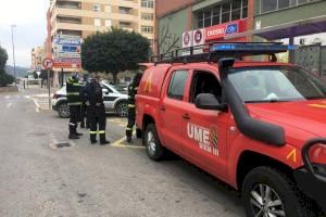 La UME realiza servicios de desinfección en diversas zonas de Segorbe