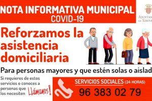 Xirivella refuerza la asistencia domiciliaria y la atención psicológica por teléfono