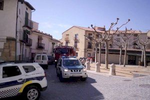 Desinfección en el entorno de la residencia de Morella