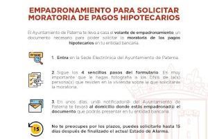 El Ayuntamiento acerca a domicilio el certificado de empadronamiento necesario para solicitar la moratoria hipotecaria