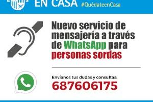 El Ayuntamiento de Quart de Poblet pone en marcha un servicio de mensajería via WhatsApp para personas sordas