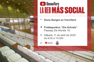 Este sábado, dona sangre en el Pabellón “Els Arbrets” de Crevillent