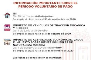 El Ayuntamiento de Paterna vuelve a retrasar el cobro de los principales impuestos a los últimos meses del año