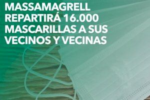 Massamagrell repartirá más de 16.000 mascarillas reutizables a su ciudadanía de forma personalizada