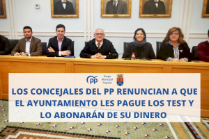 Los concejales del PP  pagarán de su propio dinero los test rápidos del Coronavirus