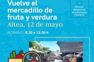 El próximo martes volverá a Altea el mercadillo de la fruta y la verdura