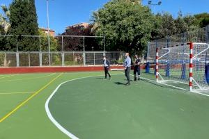 Las obras de reestructuración del campo de futbito del Parque de l’Eixereta de Burjassot estarán finalizadas en breve