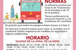 El Ayuntamiento de Buñol informa de los horarios del autobús urbano