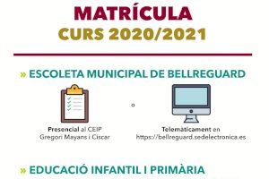 Bellreguard facilita la matriculació en el Col·legi i L´Escoleta unificant-la en un únic procés