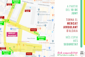 Torna el mercat ambulant d’Aldaia, ampliat i amb punts dispensadors higiènics