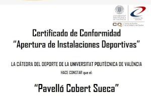 Sueca certifica la reapertura segura de las instalaciones deportivas municipales