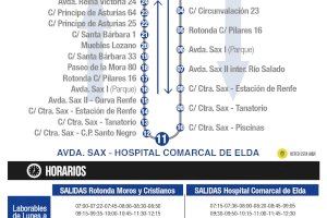 El Ayuntamiento de Elda y Vectalia normalizan a partir del próximo lunes los horarios de las líneas A y B de transporte urbano