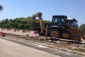 Carretera Nazaret - Oliva en obras