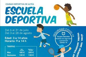 La Escuela Deportiva de Altea de este verano cumplirá con un protocolo de seguridad COVID-19