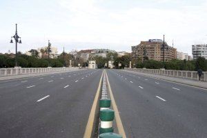 Imagen del puente de Aragón durante el estado de alarma