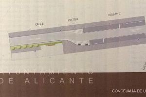 El Ayuntamiento de Alicante inicia las obras de accesibilidad y ampliación de aceras en la calle Pintor Gisbert