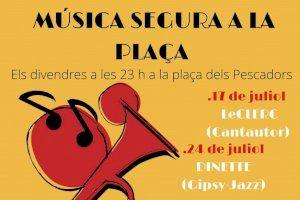 Almenara programa "Música segura a la plaça" para los viernes de julio y agosto