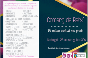 El Comerç de Betxí sortejarà 25 xecs regal de 30 €